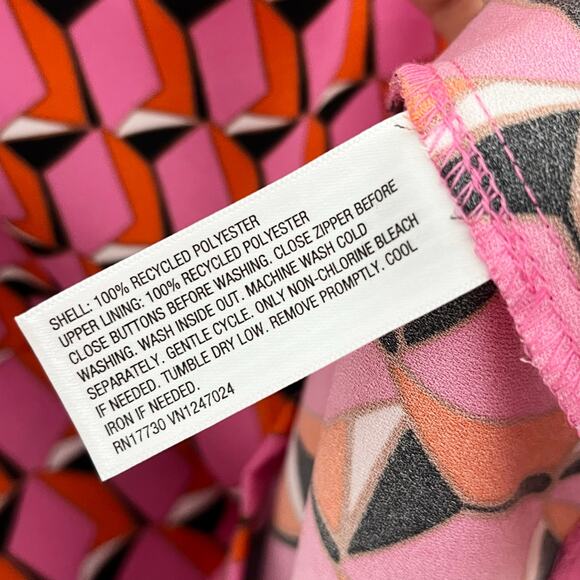 Diane Von Furstenberg x Target Womens Mini Shift Dress 4 Pink Geometric Print - Picture 11 of 12